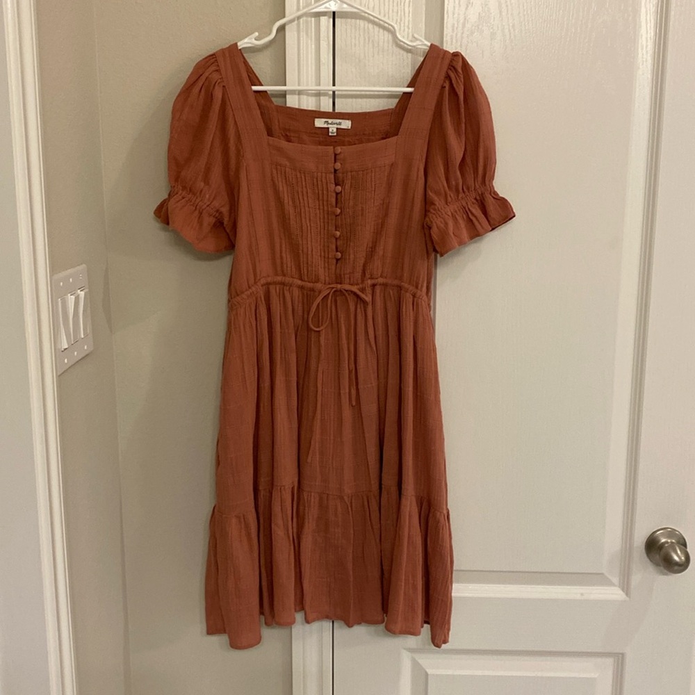 Madewell mauve Puff Sleeve Mini Dress size Small